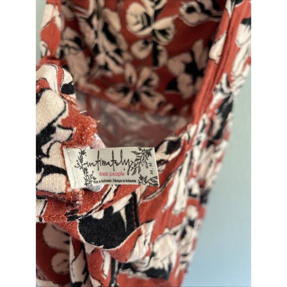 Free People Bring it Back Rust Red Floral Mini Slip Dress Open Back Strappy M - Picture 6 of 8